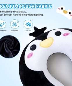 Cirorld Kids Travel Pillow Cute Neck Pillow for Traveling Memory Foam Airplane Pillow with Sleep Mask Animal Flight Pillow Head Rest Neck Support - 3