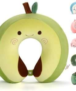 Niuniu Daddy Neck Pillow for Kids, Teens - Travel Accessories for Airplane, Car, Recline - Neck, Chin, Head Support - 100% Pure Memory Foam Insert - 1
