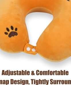 Sexysamba Cartoon Headrest & Neck Pillow for Kids Boys & Girls, Teens, Travel Accessories for Airplane, Car, Recline, Memory Foam Cute Travel Pillow with Sleep Eye Mask - Lion - 3