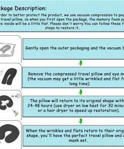 Sexysamba Cartoon Headrest & Neck Pillow for Kids Boys & Girls, Teens, Travel Accessories for Airplane, Car, Recline, Memory Foam Cute Travel Pillow with Sleep Eye Mask - Lion - 4