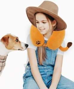 Sexysamba Cartoon Headrest & Neck Pillow for Kids Boys & Girls, Teens, Travel Accessories for Airplane, Car, Recline, Memory Foam Cute Travel Pillow with Sleep Eye Mask - Lion - 5