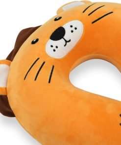 Sexysamba Cartoon Headrest & Neck Pillow for Kids Boys & Girls, Teens, Travel Accessories for Airplane, Car, Recline, Memory Foam Cute Travel Pillow with Sleep Eye Mask - Lion - 6