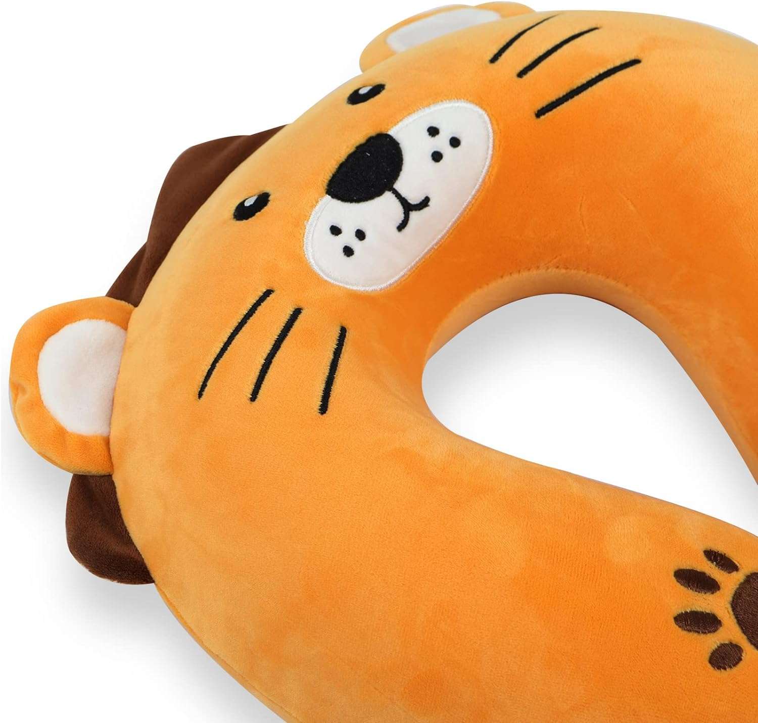Sexysamba Cartoon Headrest & Neck Pillow for Kids Boys & Girls, Teens, Travel Accessories for Airplane, Car, Recline, Memory Foam Cute Travel Pillow with Sleep Eye Mask - Lion - 6