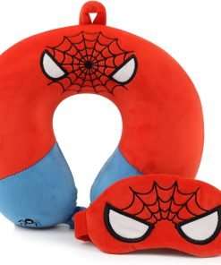 Superhero Travel Pillow for Kids & Adults with Sleep Eye Mask, Memory Foam U-Shaped Neck Pillow with Washable Cover, Soft Head Support Travel Accessories - 1