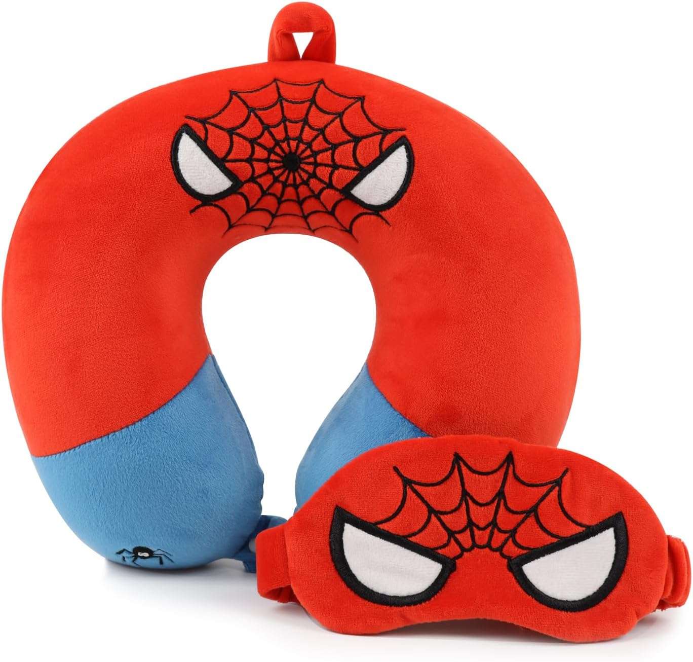Superhero Travel Pillow for Kids & Adults with Sleep Eye Mask, Memory Foam U-Shaped Neck Pillow with Washable Cover, Soft Head Support Travel Accessories - 1