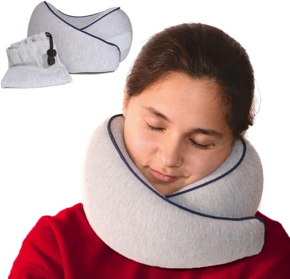 ETONVILLE Memory Foam Travel Pillow - Provides Real Support to Head, Neck, and Chin - Best Firm Airplane Pillow for Long Flights - 1