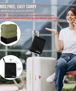 Inflatable Travel Foot Rest Pillow - Blow up Foot Rest for Air Travel, Portable footrest in Airplane for Adults, Car Seat Foot Rest for Kids, Toddlers Airplane Bed with Easy-Carry Strap - 3