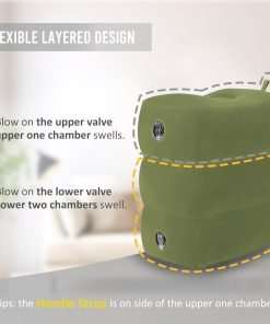 Inflatable Travel Foot Rest Pillow - Blow up Foot Rest for Air Travel, Portable footrest in Airplane for Adults, Car Seat Foot Rest for Kids, Toddlers Airplane Bed with Easy-Carry Strap - 5