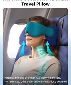 Inspireyes Travel Neck Pillows for Airplanes, FSA HSA Eligible Approved, Car Travel Pillow for Kids, Eye Mask for Sleeping Airplane, Dark Grey - 3