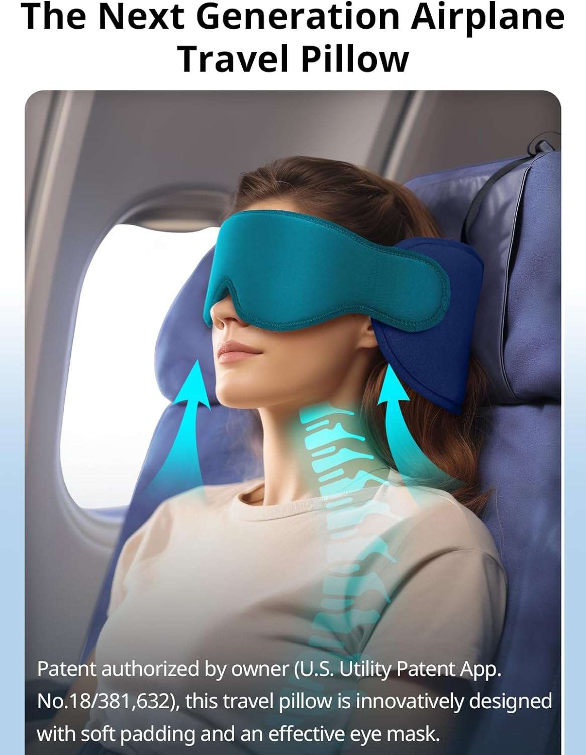 Inspireyes Travel Neck Pillows for Airplanes, FSA HSA Eligible Approved, Car Travel Pillow for Kids, Eye Mask for Sleeping Airplane, Dark Grey - 3