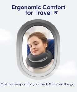 Loop Neck Pillow for Travel, Spiral Wrapping Design for Enhanced Chin & 360º Support, S-Shape Memory Foam Airplane Pillow for Flight, Car, Office, and at Home - 2