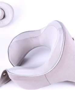 Travel Pillow Adjustable Memory Foam Neck Pillows Chin Neck Back Support Pillow for Sleeping Airplane Car Bus Home Office Rest Travel Accessories Grey, Universal Size - 8