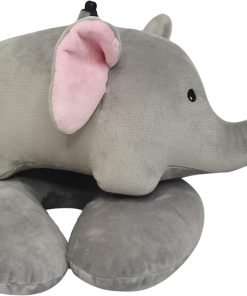 CHDN Travel Pillow Cute Comfortable&Washable Neck Pillow for Airplane Travel Office (Elephant) - 1