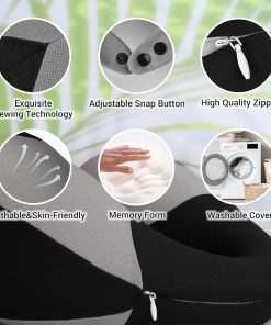 COOLBEBE Kids Travel Neck Pillow for Airplane, Toddler Neck Pillow for Traving, Comfortably Double Support for Head, Neck, and Chin, Travel Gifts for Children - 3