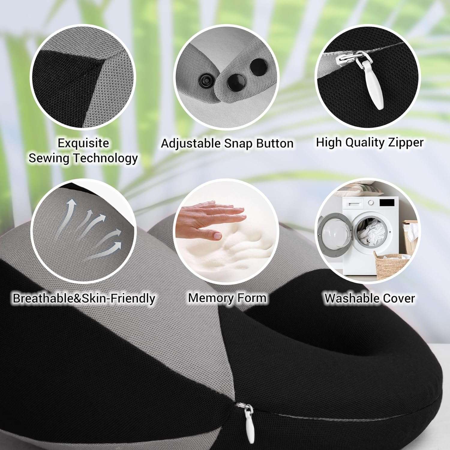 COOLBEBE Kids Travel Neck Pillow for Airplane, Toddler Neck Pillow for Traving, Comfortably Double Support for Head, Neck, and Chin, Travel Gifts for Children - 3