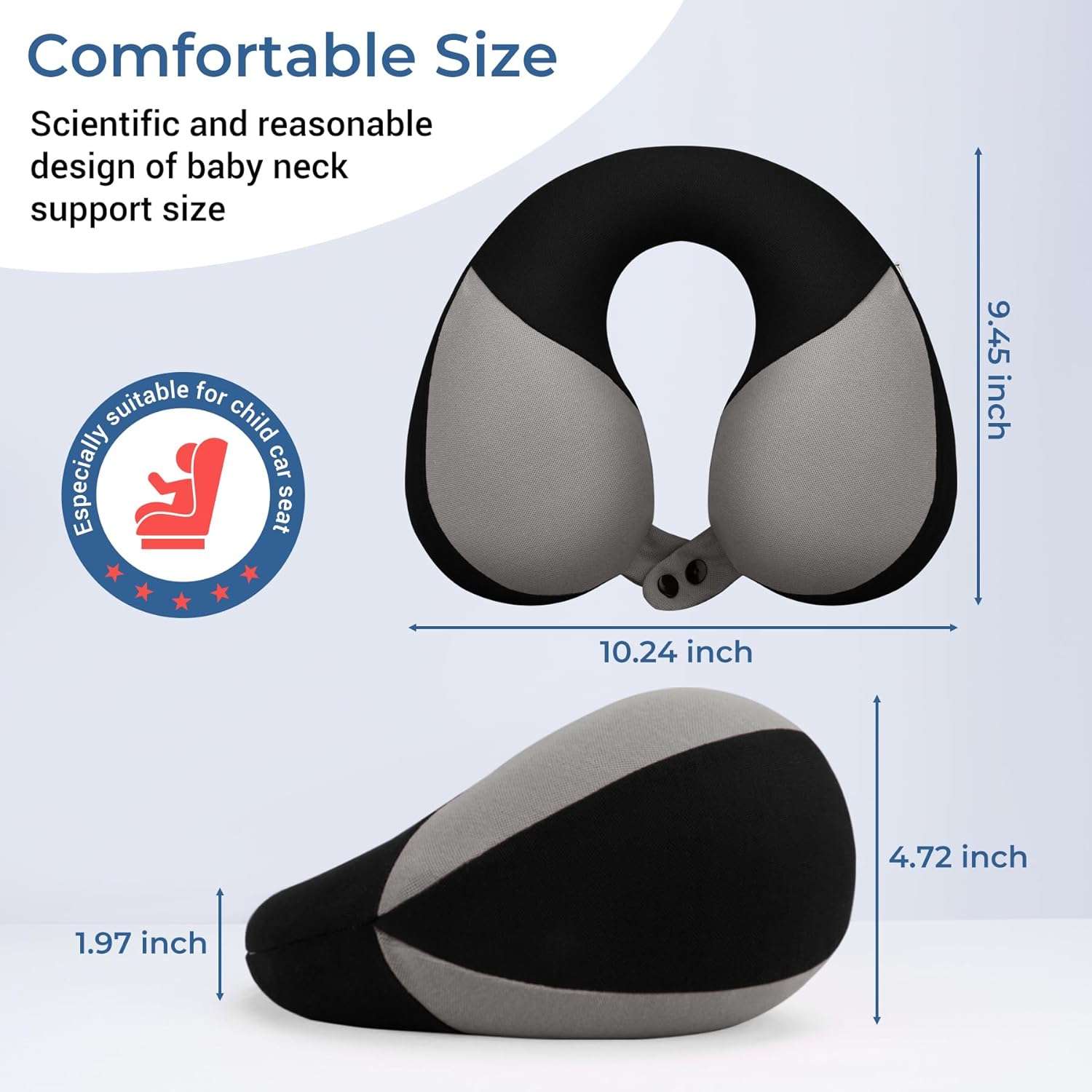 COOLBEBE Kids Travel Neck Pillow for Airplane, Toddler Neck Pillow for Traving, Comfortably Double Support for Head, Neck, and Chin, Travel Gifts for Children - 6
