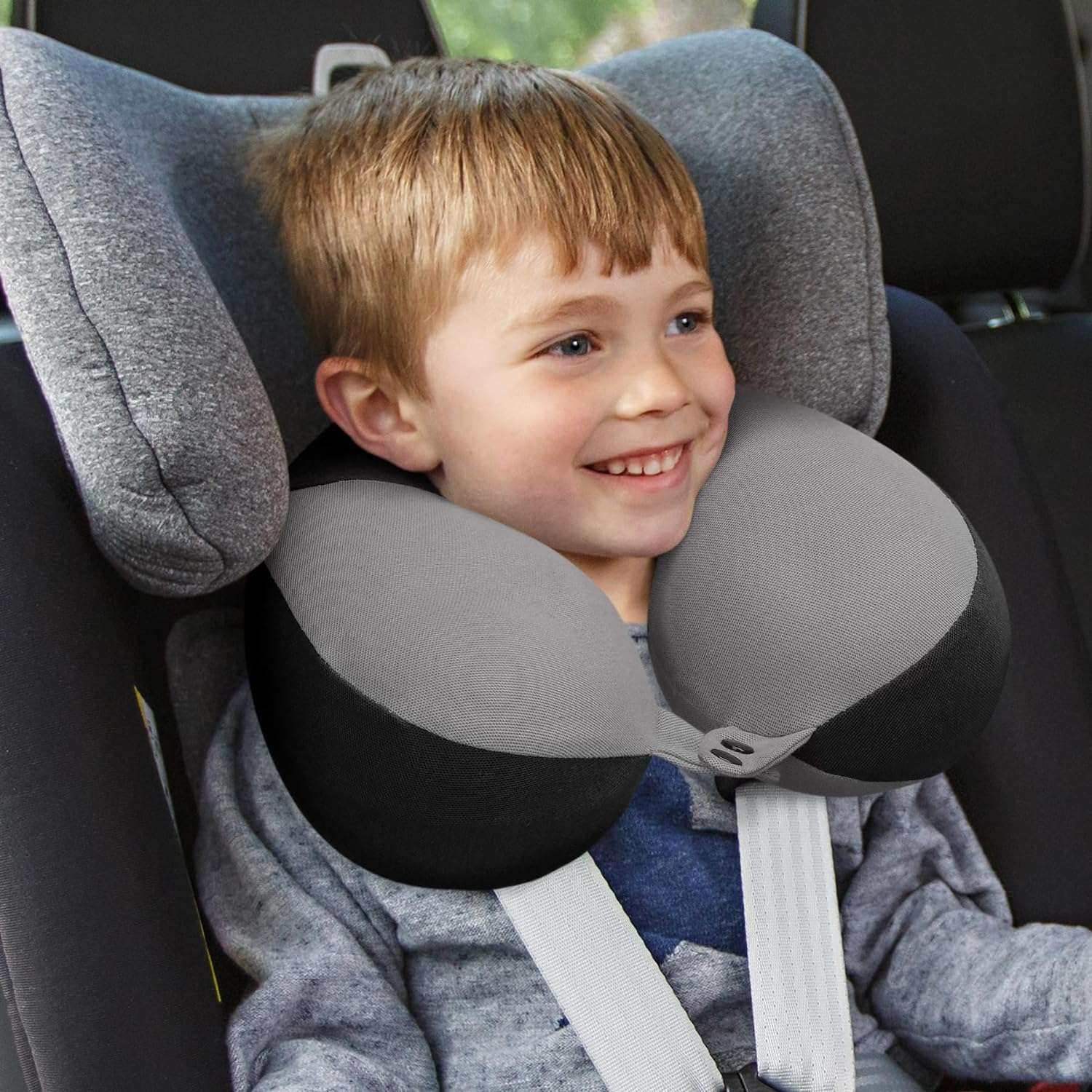 COOLBEBE Kids Travel Neck Pillow for Airplane, Toddler Neck Pillow for Traving, Comfortably Double Support for Head, Neck, and Chin, Travel Gifts for Children - 7