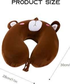 Gluck Plants Kid Neck Pillow for Traveling,Cute Cartoon Travel Pillow for Boys and Girls,Airplane Travel Essentials,Flight Headrest Sleep Neck Support Animal Pillow Car Pillow for Kids - 3