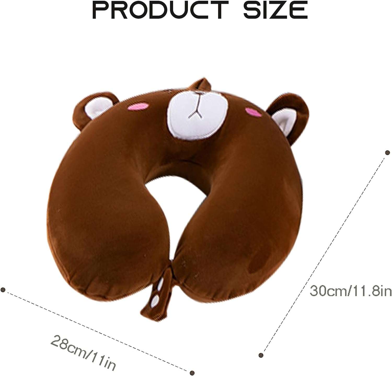 Gluck Plants Kid Neck Pillow for Traveling,Cute Cartoon Travel Pillow for Boys and Girls,Airplane Travel Essentials,Flight Headrest Sleep Neck Support Animal Pillow Car Pillow for Kids - 3