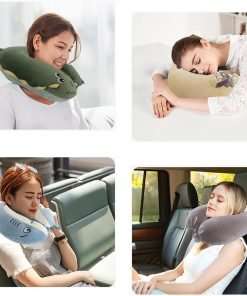 Gluck Plants Kid Neck Pillow for Traveling,Cute Cartoon Travel Pillow for Boys and Girls,Airplane Travel Essentials,Flight Headrest Sleep Neck Support Animal Pillow Car Pillow for Kids - 7