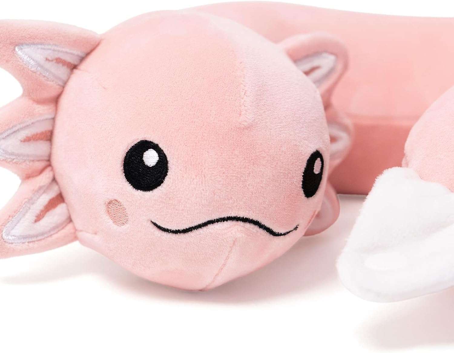 Niuniu Daddy Kids Travel Pillow Road Trip Essentials for 3-8 Y-O-Soft Memory Foam Kids Neck Pillow for Traveling Airplane Travel Essentials-Pink Axolotl U-Shaped Pillow - 6