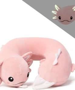 Niuniu Daddy Kids Travel Pillow Road Trip Essentials for 3-8 Y-O-Soft Memory Foam Kids Neck Pillow for Traveling Airplane Travel Essentials-Pink Axolotl U-Shaped Pillow - 7