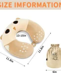 Travel Neck Pillow for Kids, Best Memory Foam Pillow with Cute Sleep Mask & Earplugs, Lightweight Travelling Pillow Set for Airplane, Car, Train, Bus and Home Use - 2