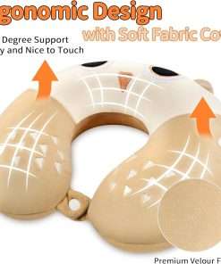 Travel Neck Pillow for Kids, Best Memory Foam Pillow with Cute Sleep Mask & Earplugs, Lightweight Travelling Pillow Set for Airplane, Car, Train, Bus and Home Use - 4