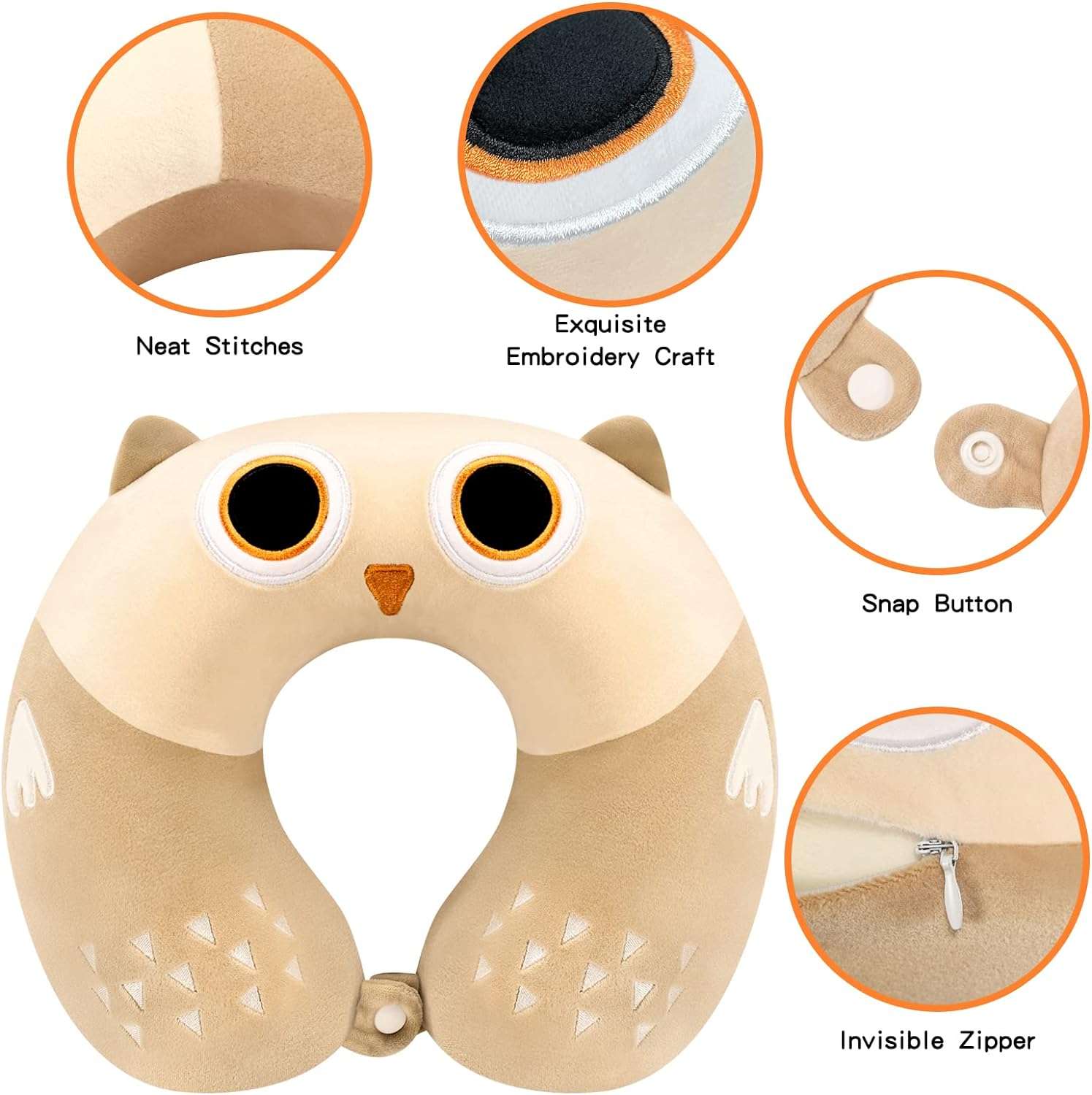 Travel Neck Pillow for Kids, Best Memory Foam Pillow with Cute Sleep Mask & Earplugs, Lightweight Travelling Pillow Set for Airplane, Car, Train, Bus and Home Use - 5