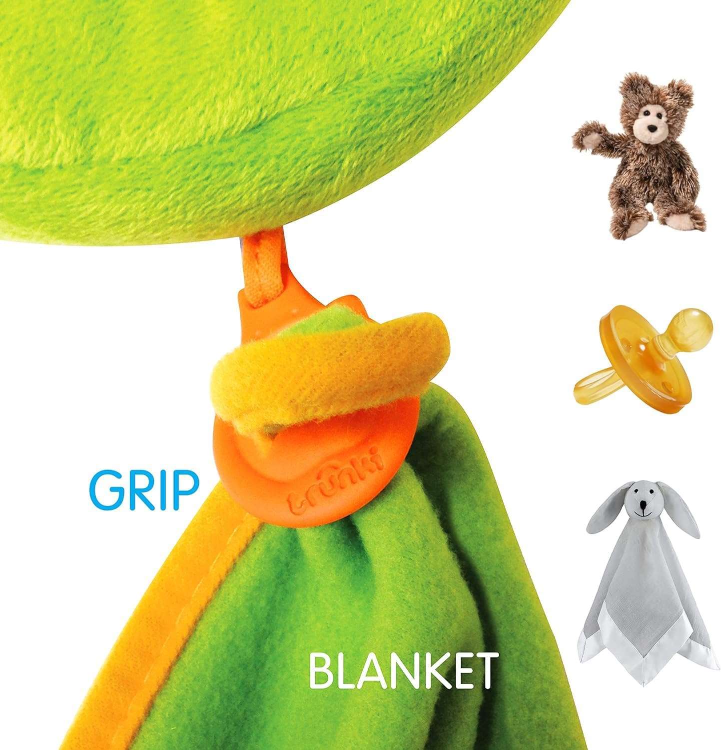 Trunki Kid's Travel Neck Pillow and Chin Rest -Support Sleepy Heads in The Car Seat, Plane, Bike or Pram - Yondi Small Dudley Dinosaur (Green) - 3