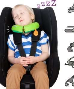 Trunki Kid's Travel Neck Pillow and Chin Rest -Support Sleepy Heads in The Car Seat, Plane, Bike or Pram - Yondi Small Dudley Dinosaur (Green) - 4