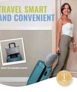 BOACAY Soft & Warm Travel Blanket for Airplane & Car - Long Flight Essential for Women, Men, Kids - Compact Pillow with Luggage Sleeve & Backpack Clip - 4