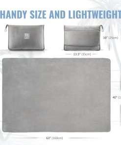 BOACAY Soft & Warm Travel Blanket for Airplane & Car - Long Flight Essential for Women, Men, Kids - Compact Pillow with Luggage Sleeve & Backpack Clip - 7