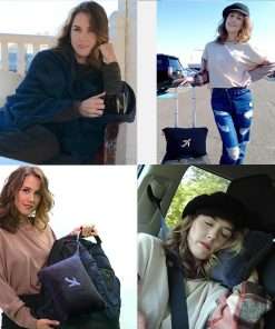 BlueHills Travel Blanket Pillow in Mini Soft Case Premium Plush Airplane Blanket in Soft Bag Compact Pack with Luggage Belt and Backpack Clip Long Flights Essentials Traveling Plane - 2