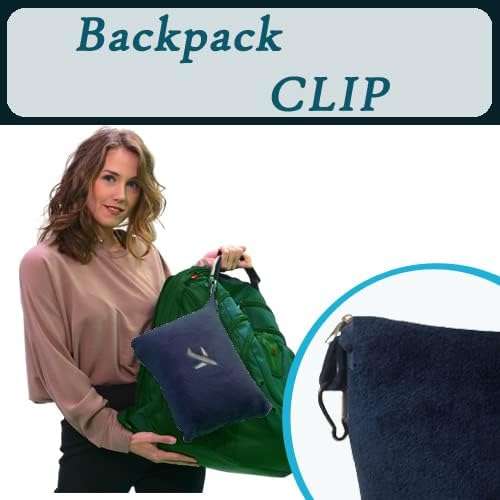 BlueHills Travel Blanket Pillow in Mini Soft Case Premium Plush Airplane Blanket in Soft Bag Compact Pack with Luggage Belt and Backpack Clip Long Flights Essentials Traveling Plane - 6