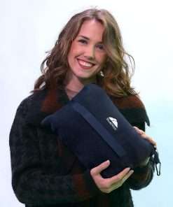 BlueHills Travel Blanket Pillow in Mini Soft Case Premium Plush Airplane Blanket in Soft Bag Compact Pack with Luggage Belt and Backpack Clip Long Flights Essentials Traveling Plane - 7