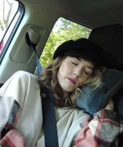 BlueHills Travel Blanket Pillow in Mini Soft Case Premium Plush Airplane Blanket in Soft Bag Compact Pack with Luggage Belt and Backpack Clip Long Flights Essentials Traveling Plane - 8