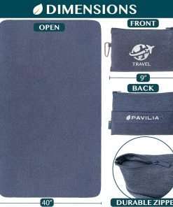 PAVILIA Soft Compact Travel Blanket and Pillow, Foldable Airplane Blanket in Bag, Lightweight Portable Flight Blanket Set with Luggage Strap, Camping Plane - 6