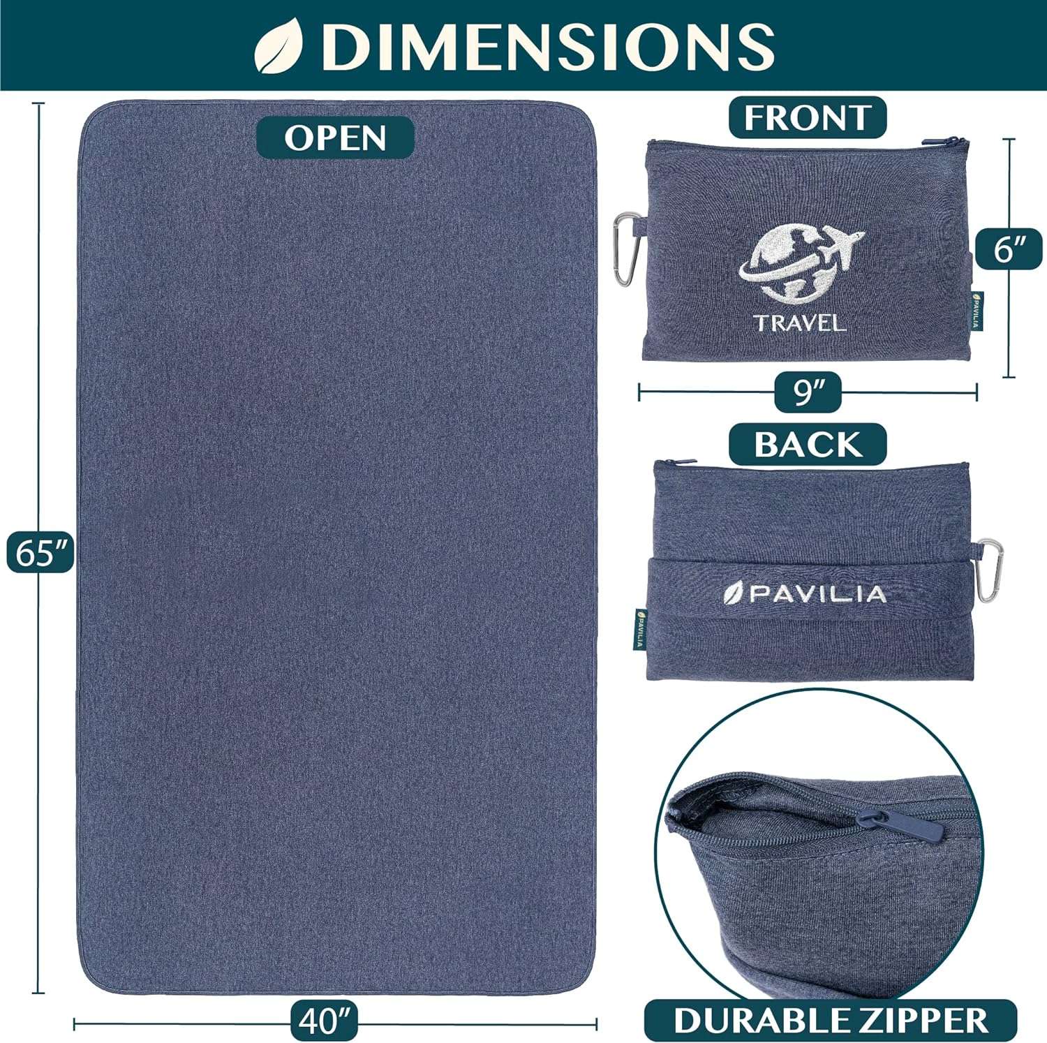 PAVILIA Soft Compact Travel Blanket and Pillow, Foldable Airplane Blanket in Bag, Lightweight Portable Flight Blanket Set with Luggage Strap, Camping Plane - 6