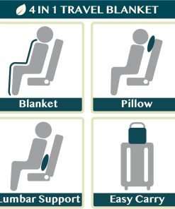 PAVILIA Travel Blanket Pillow, Soft Airplane Blanket 2-in-1 Combo Set, Plane Blanket Compact Packable, Flight Essentials Car Pillow, Travelers Gifts Accessories, Luggage Backpack Strap - 7
