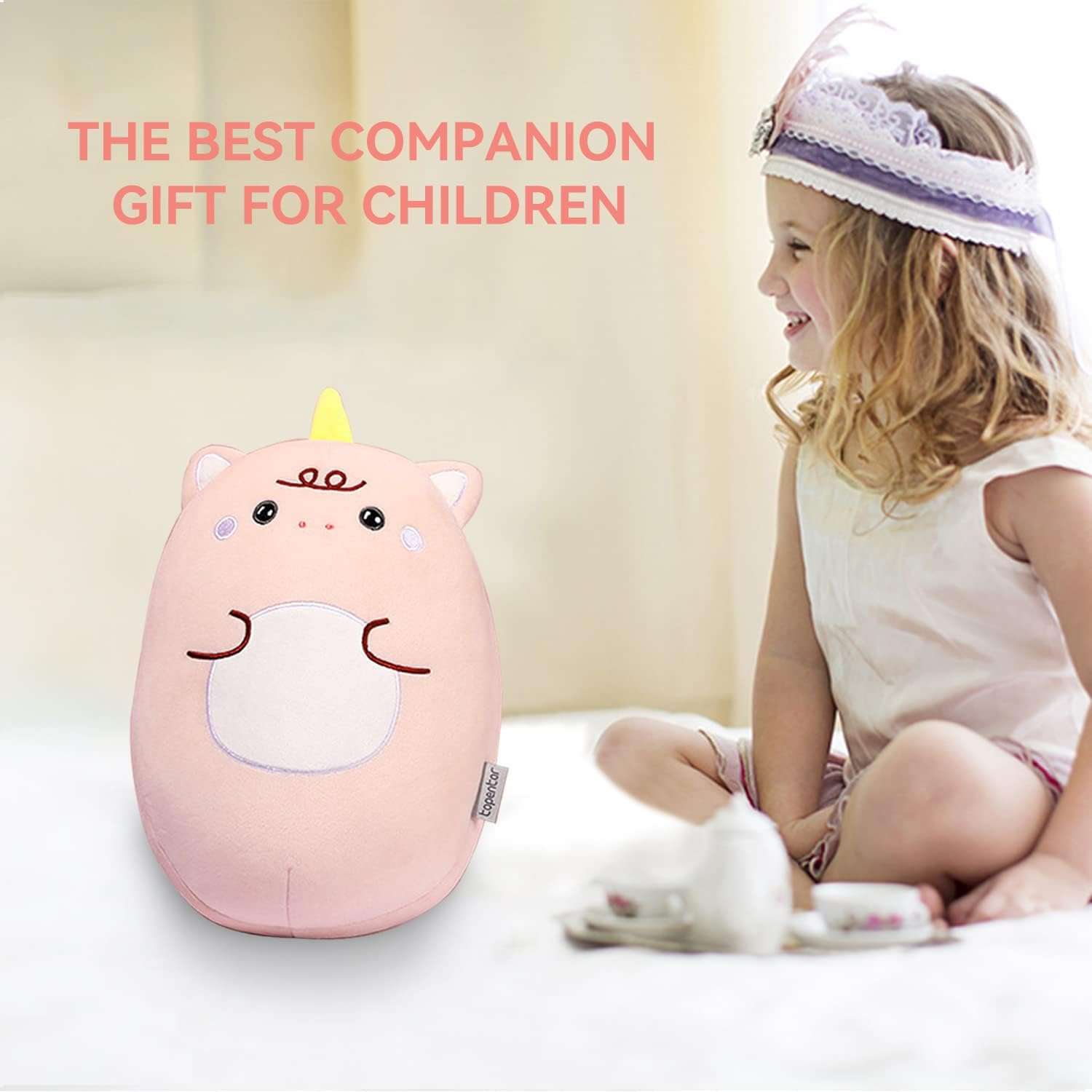 Kids Travel Pillow - 2-in-1 Deformable Kids Neck Pillow for Traveling, Soft U-Shaped Pillow with Adorable Animal Design, Comfy Sleep and Play, Ideal for Airplanes and Cars - Pink Unicorn - 2