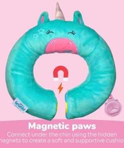 Trunki Kid's Travel Neck Pillow and Chin Rest - Support Sleepy Heads in The Car Seat, Plane, Bike or Pram - Yondi Small UNA Unicorn (Turquoise) - 3