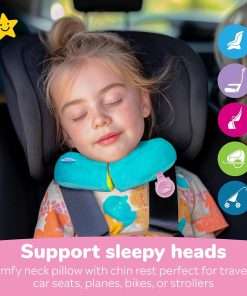 Trunki Kid's Travel Neck Pillow and Chin Rest - Support Sleepy Heads in The Car Seat, Plane, Bike or Pram - Yondi Small UNA Unicorn (Turquoise) - 4