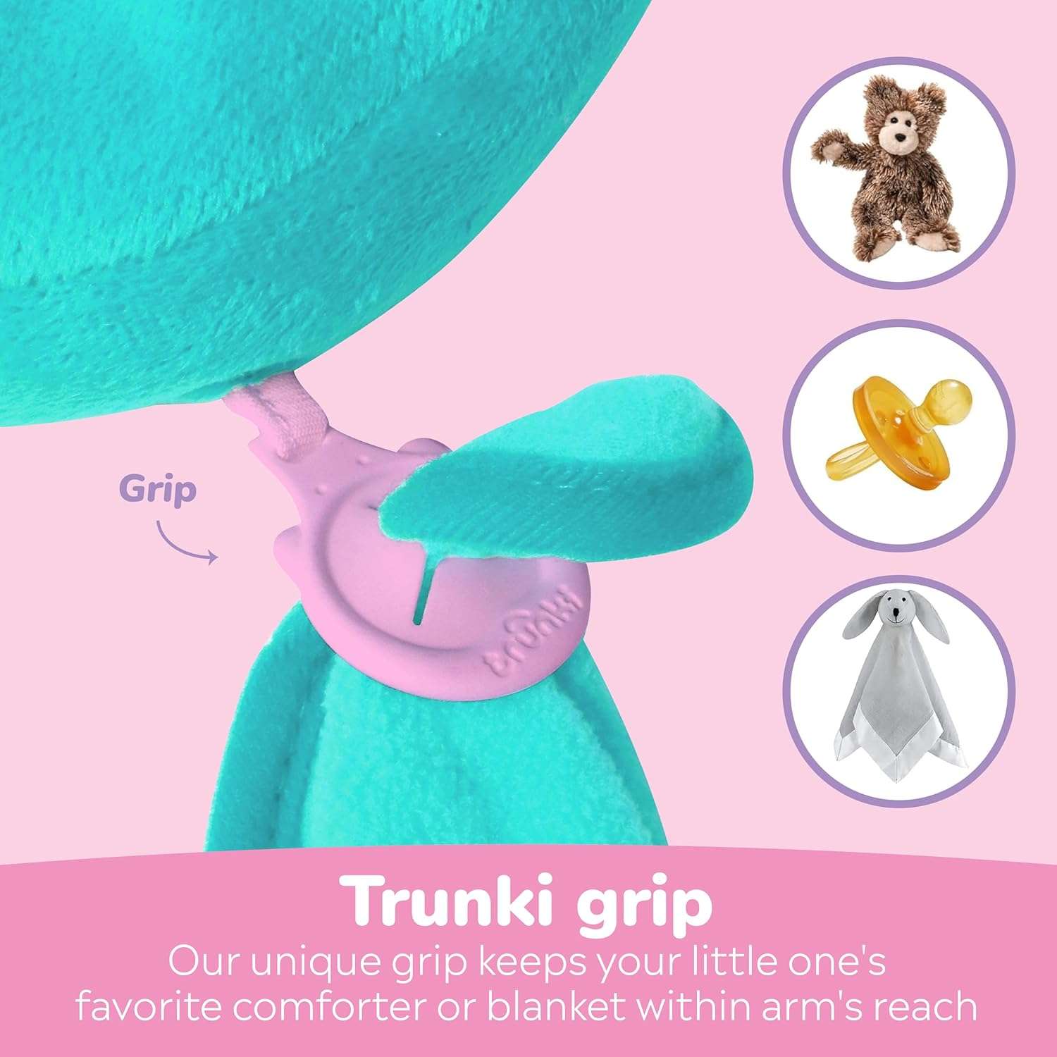 Trunki Kid's Travel Neck Pillow and Chin Rest - Support Sleepy Heads in The Car Seat, Plane, Bike or Pram - Yondi Small UNA Unicorn (Turquoise) - 5