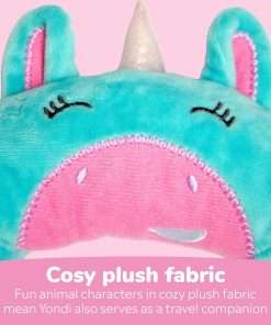 Trunki Kid's Travel Neck Pillow and Chin Rest - Support Sleepy Heads in The Car Seat, Plane, Bike or Pram - Yondi Small UNA Unicorn (Turquoise) - 7