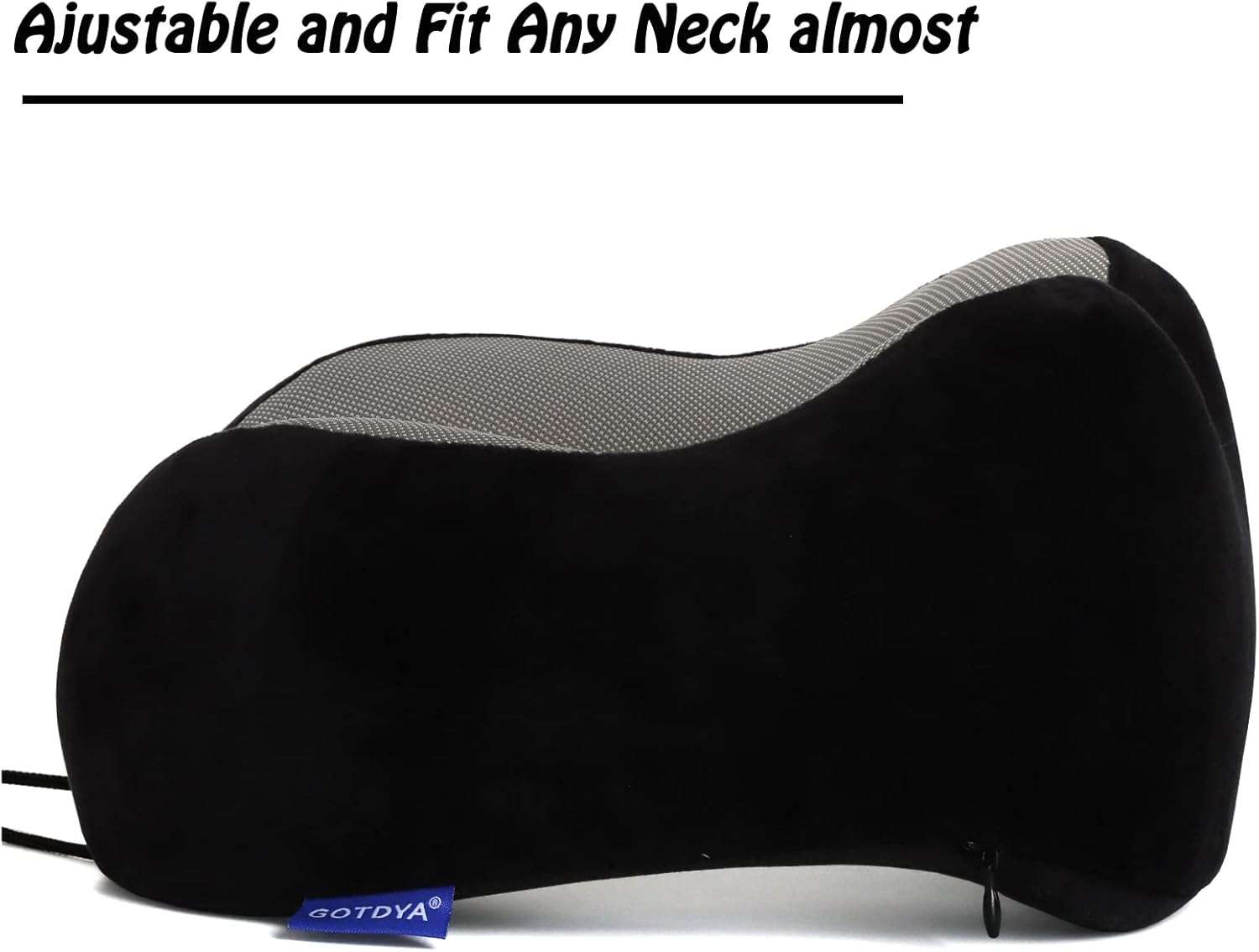 GOTDYA Travel Pillow,Travel Neck Pillows for Sleeping,100% Pure Memory Foam Soft Comfort & Support Pillow for Airplane-Car-Office&Home Rest Use-Black - 6