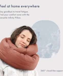 Huzi Infinity Pillow - Travel Neck Pillow - Versatile Soft 360 Support Scarf - Machine Washable - Home Travel Flight Road Trips (Terracotta) - 2