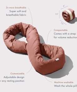 Huzi Infinity Pillow - Travel Neck Pillow - Versatile Soft 360 Support Scarf - Machine Washable - Home Travel Flight Road Trips (Terracotta) - 3
