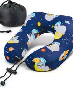 Kids Travel Pillow - Superior Memory Foam Travel Pillow for Kids, Cooling Technology Kids Neck Pillow, Lightweight & Portable Neck Pillow for Kids, Toddler Neck Pillow Includes Travel Bag - 1