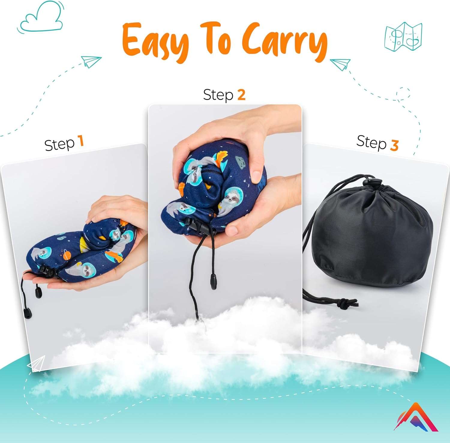 Kids Travel Pillow - Superior Memory Foam Travel Pillow for Kids, Cooling Technology Kids Neck Pillow, Lightweight & Portable Neck Pillow for Kids, Toddler Neck Pillow Includes Travel Bag - 4